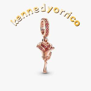 Pandora Rose Flower Dangle Charm